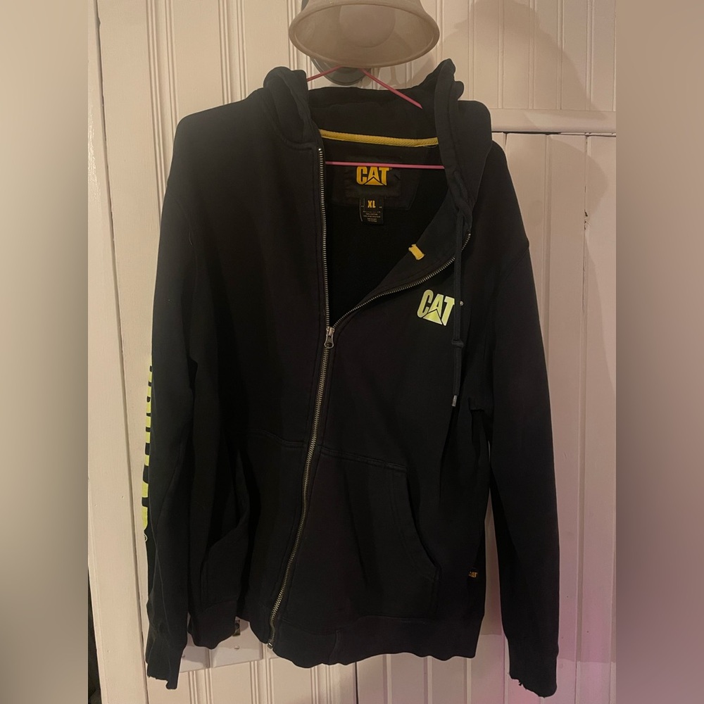 Men's Black Zip Up Caterpillar Sweater